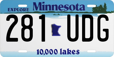 MN license plate 281UDG