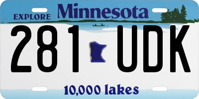 MN license plate 281UDK