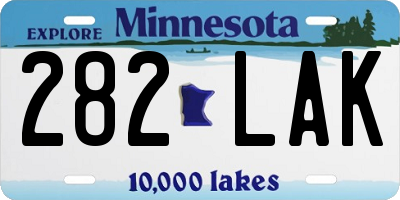 MN license plate 282LAK