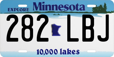 MN license plate 282LBJ