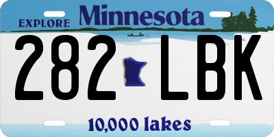 MN license plate 282LBK
