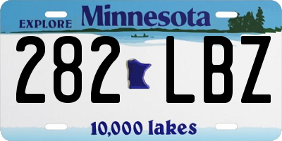 MN license plate 282LBZ