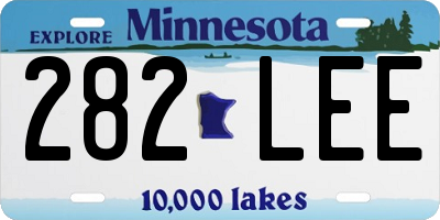MN license plate 282LEE