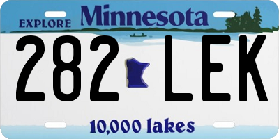 MN license plate 282LEK