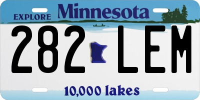 MN license plate 282LEM