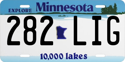MN license plate 282LIG