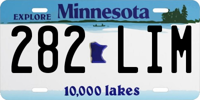 MN license plate 282LIM