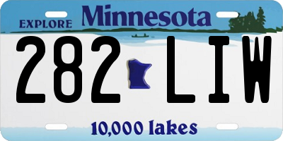 MN license plate 282LIW