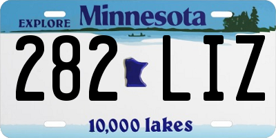 MN license plate 282LIZ