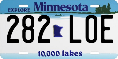 MN license plate 282LOE
