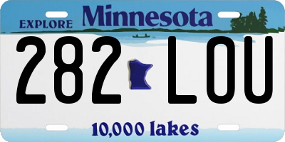 MN license plate 282LOU