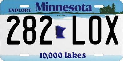 MN license plate 282LOX