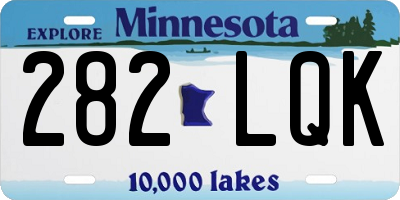 MN license plate 282LQK