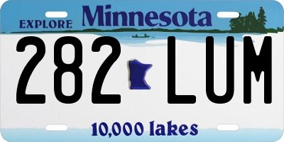 MN license plate 282LUM