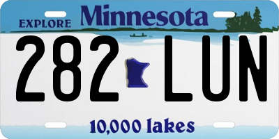 MN license plate 282LUN