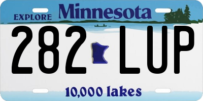 MN license plate 282LUP
