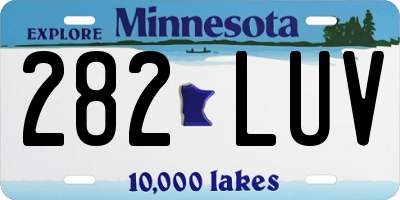 MN license plate 282LUV