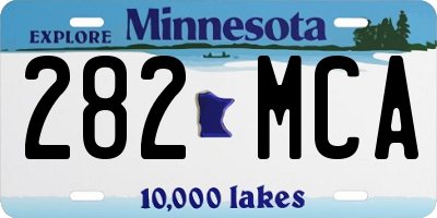 MN license plate 282MCA