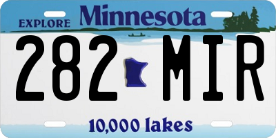 MN license plate 282MIR