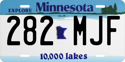 MN license plate 282MJF