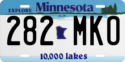 MN license plate 282MKO