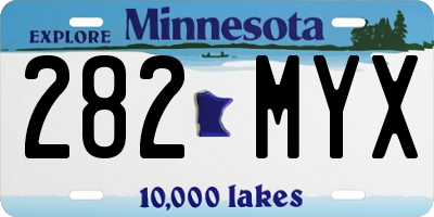 MN license plate 282MYX
