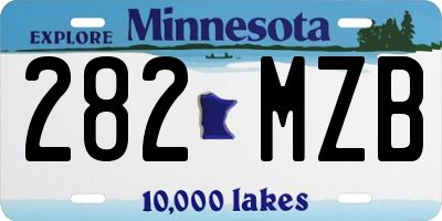 MN license plate 282MZB