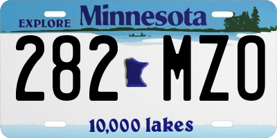 MN license plate 282MZO