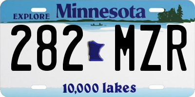 MN license plate 282MZR