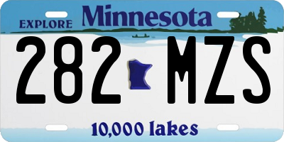 MN license plate 282MZS