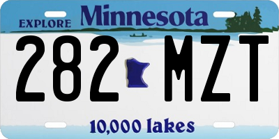 MN license plate 282MZT