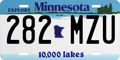 MN license plate 282MZU