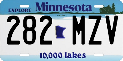 MN license plate 282MZV