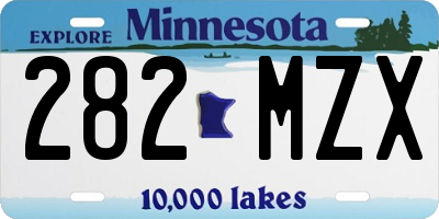 MN license plate 282MZX