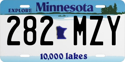 MN license plate 282MZY