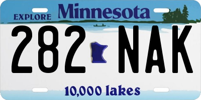 MN license plate 282NAK