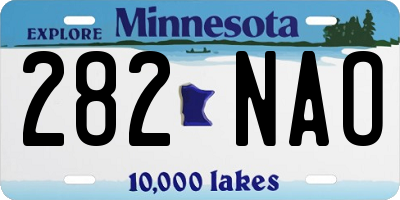 MN license plate 282NAO