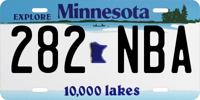 MN license plate 282NBA