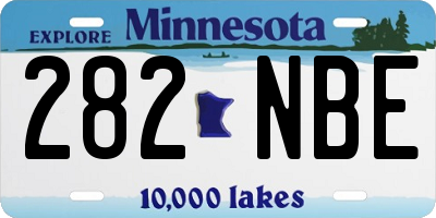 MN license plate 282NBE