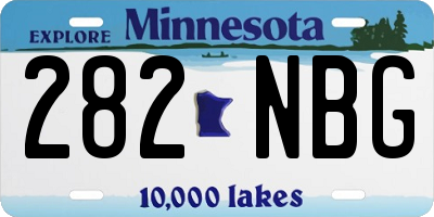 MN license plate 282NBG