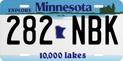 MN license plate 282NBK