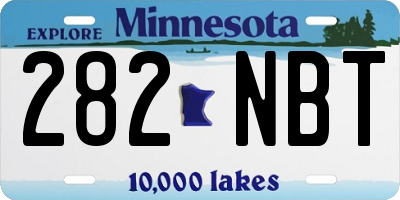 MN license plate 282NBT