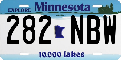 MN license plate 282NBW