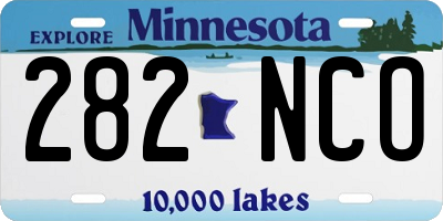 MN license plate 282NCO