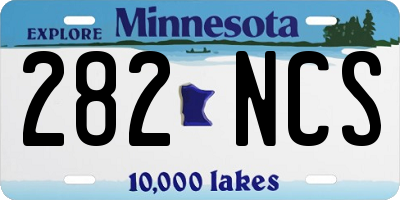 MN license plate 282NCS