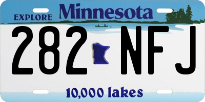 MN license plate 282NFJ