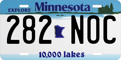 MN license plate 282NOC