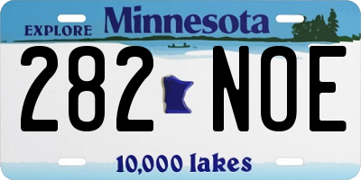 MN license plate 282NOE