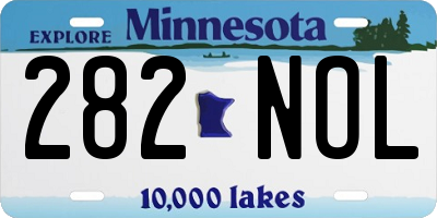 MN license plate 282NOL