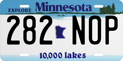 MN license plate 282NOP